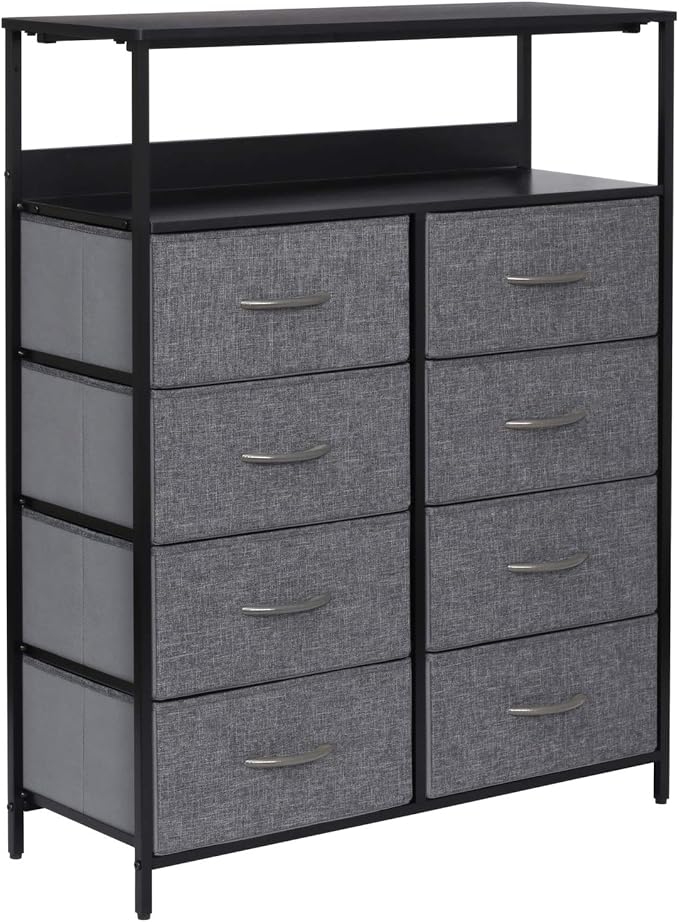 Kamiler 8 Drawers Dresser with Shelves, Tall Vertical