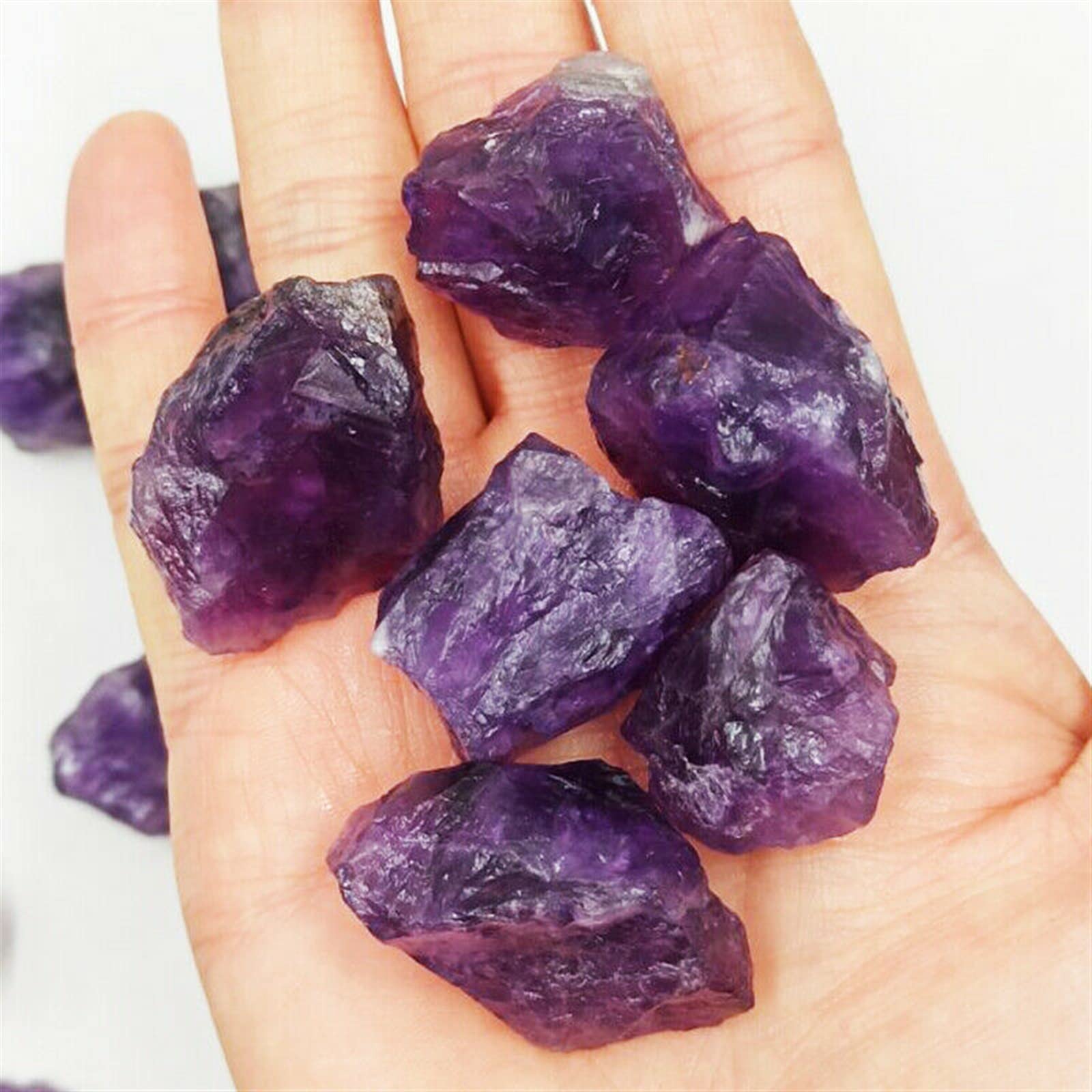 GURSAC Crystal Rough 100g Bulk Natural Amethyst Raw Stones Purple Rough Quartz Crystal Gemstone Specimen Home Decoration