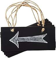 Juvale 6-Pack Hanging Mini Chalkboard Signs 7x3in with Jute Rope - Reusable Dry Erase for Parties, Weddings, Classrooms