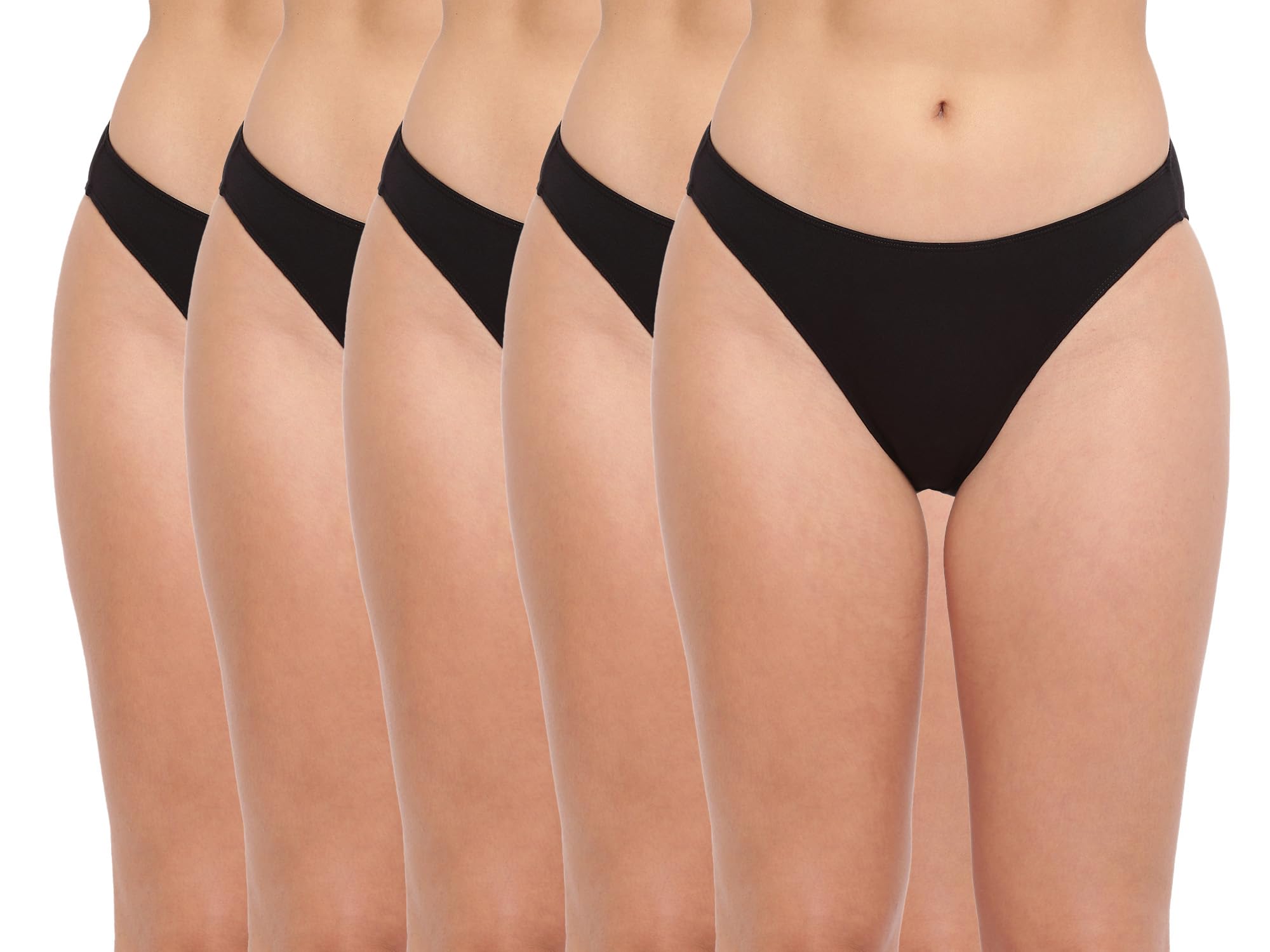la intimo BASIICS Glamo Antimicrobial High Leg Brief Panty for Women (Pack of 5)-picture-16