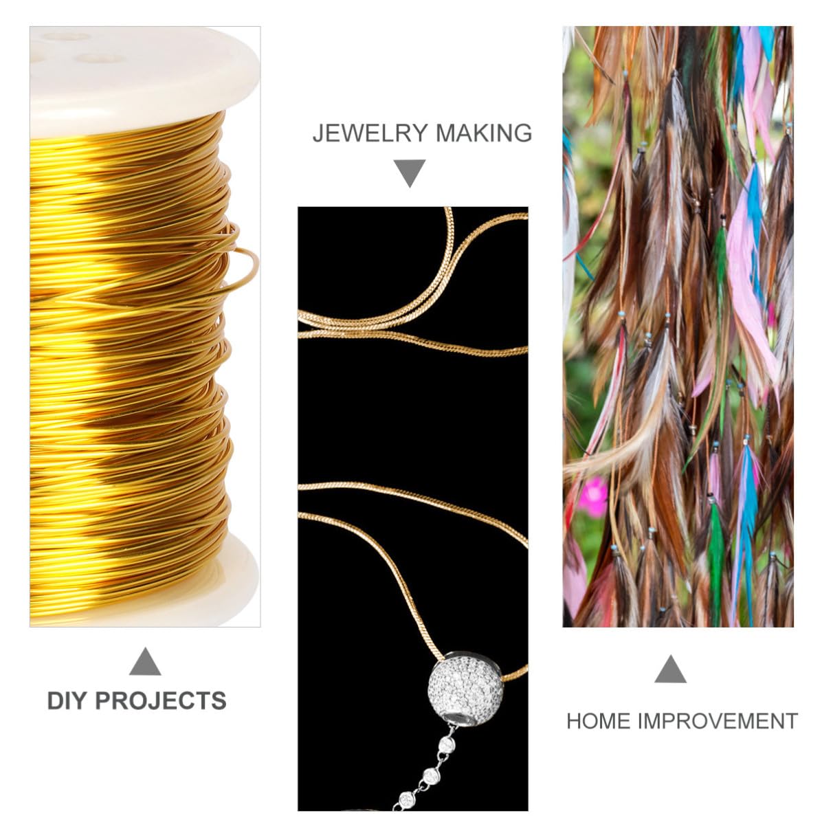 Generic 1 Roll Copper Beading Wire for Jewelry Making, Flexible and Tarnish Resistant Golden Copper Wire, for Crafting and Necklace Beads