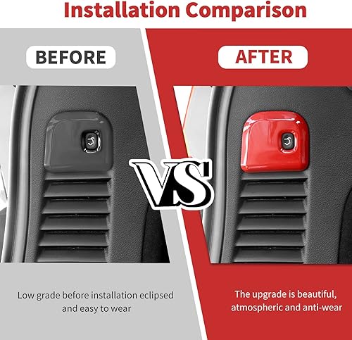 Miniatura 7 de Jimen Compatible con Jeep Grand Cherokee 2011-2020, cubierta de botón para interruptor de maletero (rojo)