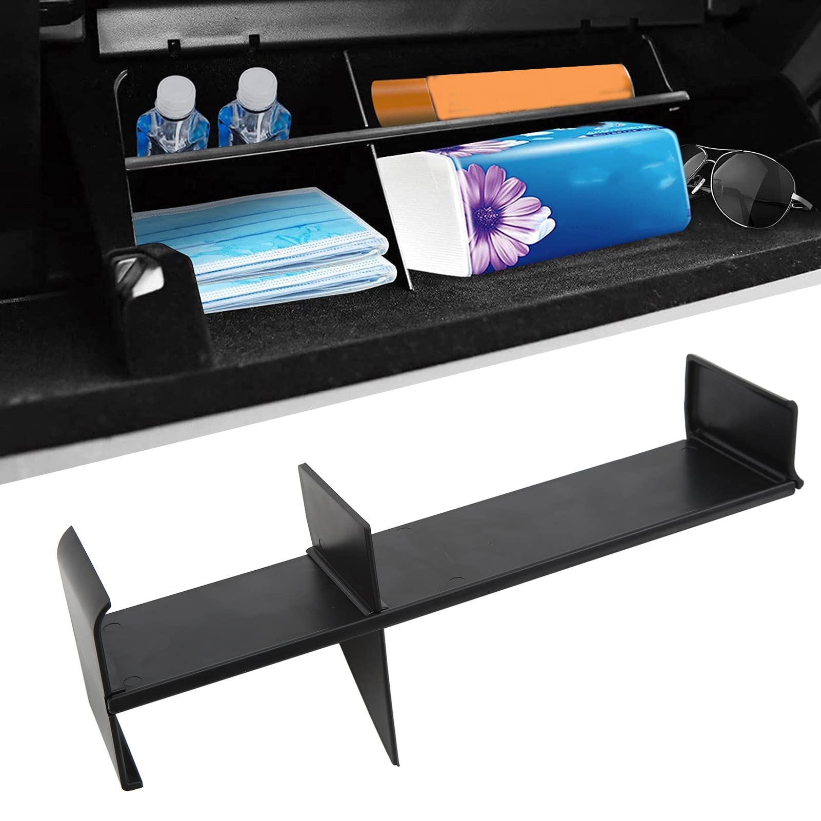Camrusic Glove Box Dividers Organizer Compatible with Tesla Model 3 Y 2021 Car Glove Box Organizer Interior Accessories