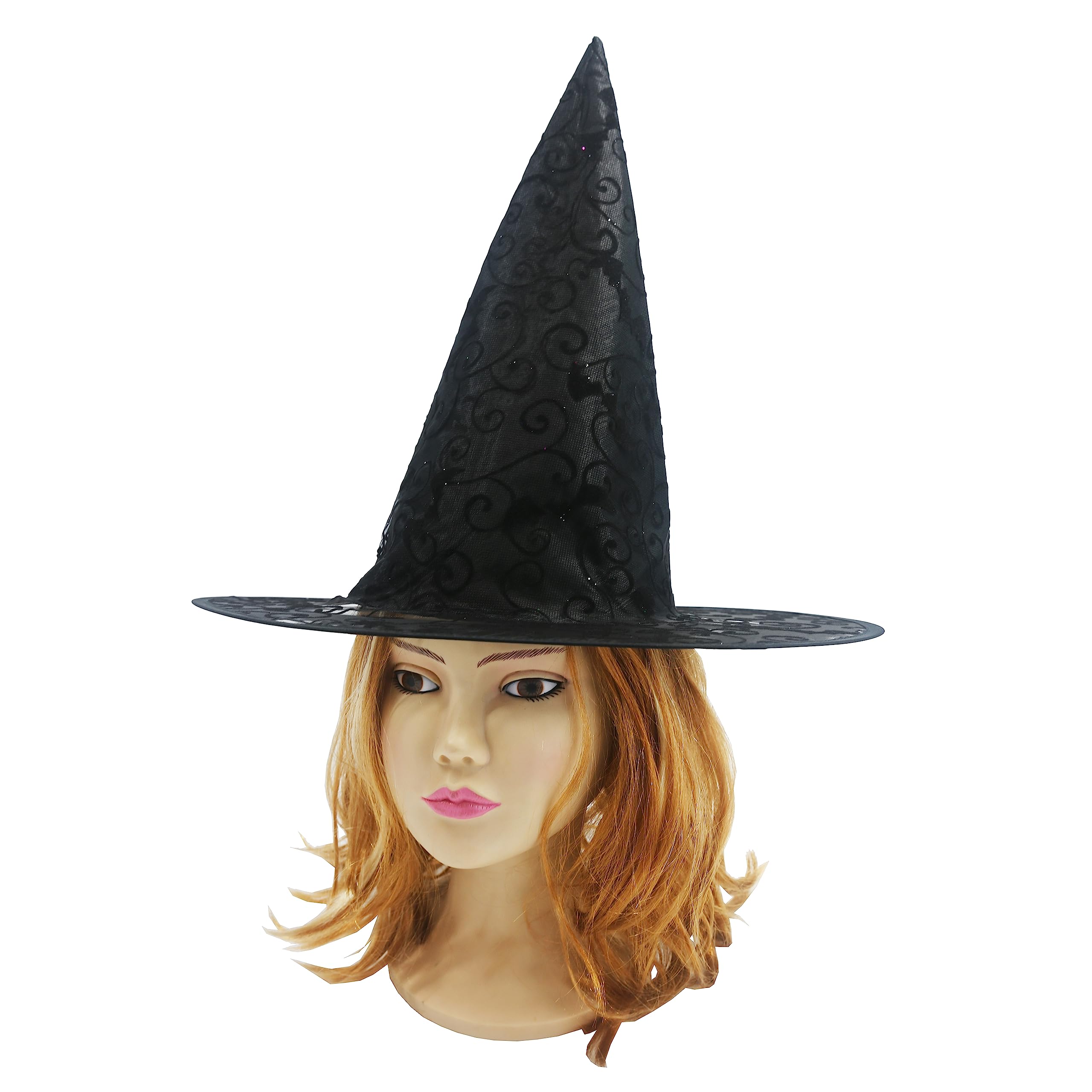 Hooin Halloween Witches Hat - Halloween Spiderweb Witch/Wizard Party Hats. Pack of 2 (Black & Purple) - Image 2