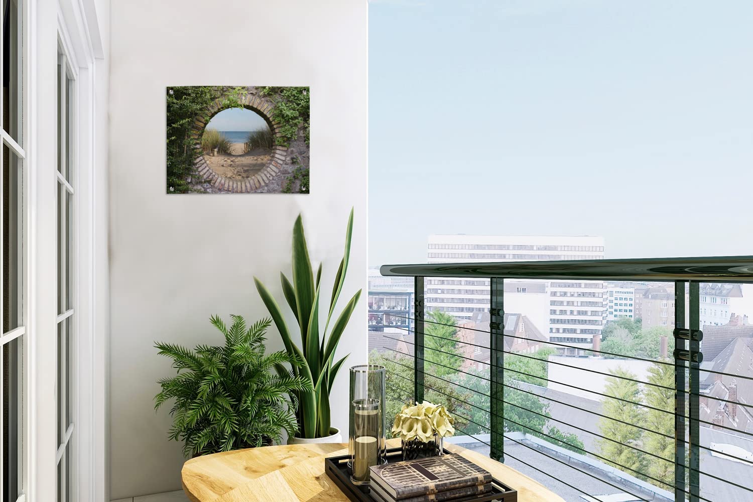 Outdoor-Poster 'Strandtreppe Portugal' – 120x80 Cm, Wetterfest Für Garten, Balkon & Zaun