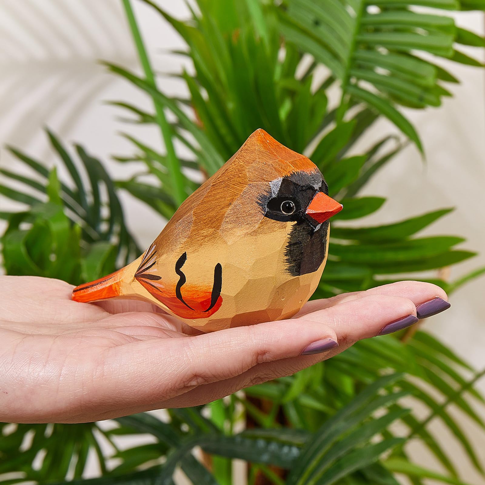 WEWAYSMILE Wooden Bird Figurine, Hand Carved Painted Statue - Image 3