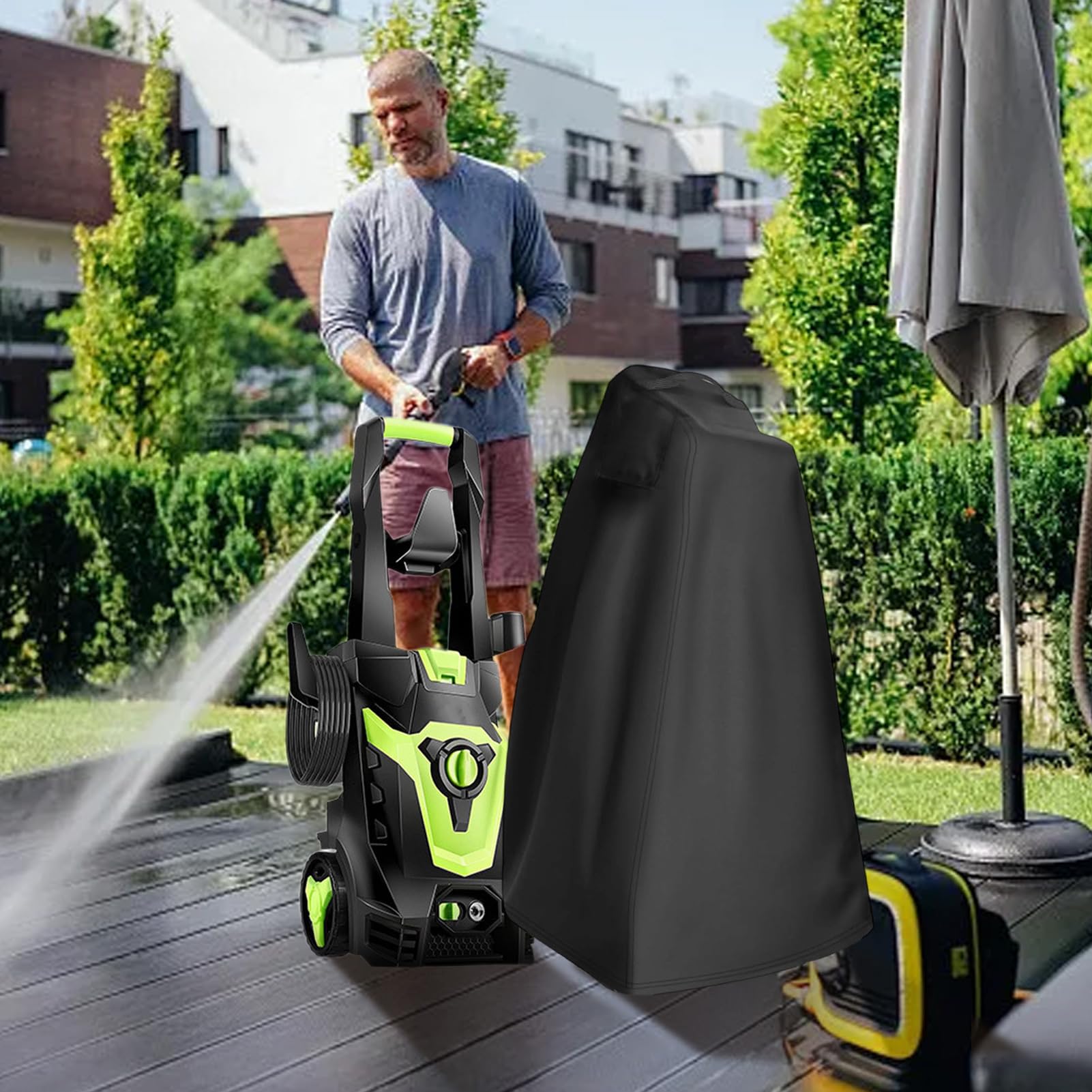 Funda para Limpiadora a Presión | Cubierta Protectora para Hidrolimpiadora Eléctrica | Protector Impermeable para Máquina de Limpieza en Interior y Exterior | Protección para Almacenamiento en