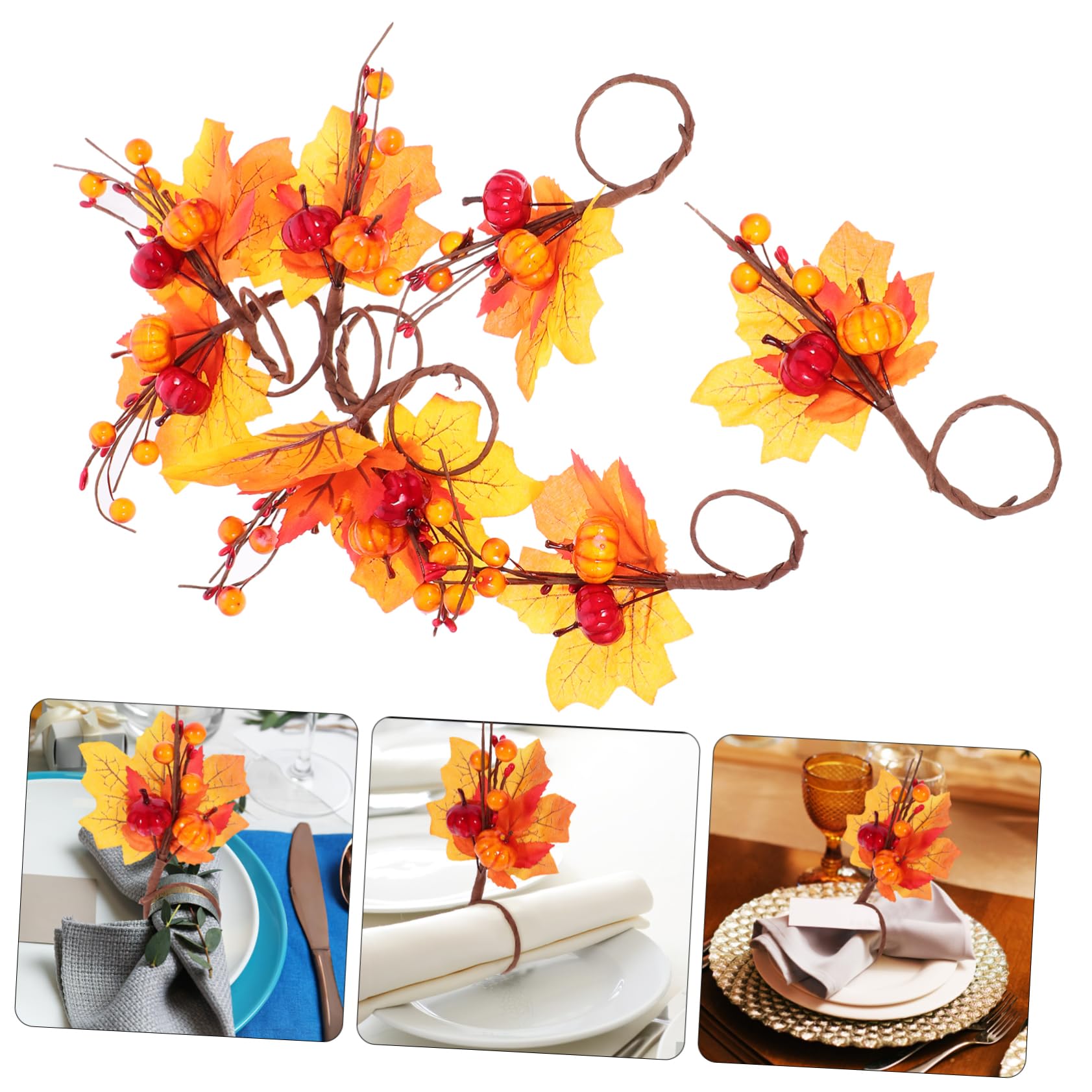 Herbst-serviettenringe-Set 12 Serviettenhalter in Ahornblatt- für Thanksgiving