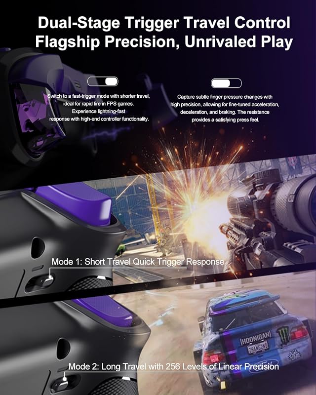 PXN P5 8K Vezeték Nélküli Kontroller - 2.4G, 8K-Chip, 2000Hz, Kapacitív Joystick, Hall-Trigger, Turbó és Makró Funkció PC/Switch/Steam Deck/