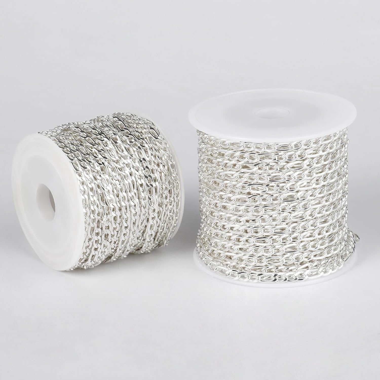 33FT Silver Figaro Chains 3.5mm Stainless Steel Chain for Jewelry Making