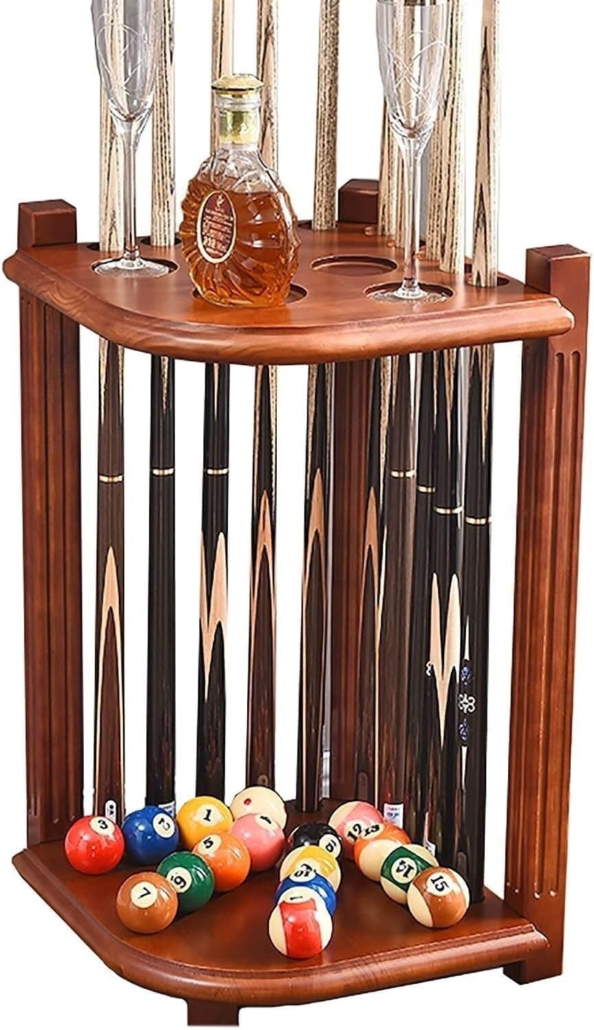 Floor Stand Pool Rack, Billiard Storage Organizer Display, Freestanding Modern Pool Stick Holder, Easy to Install