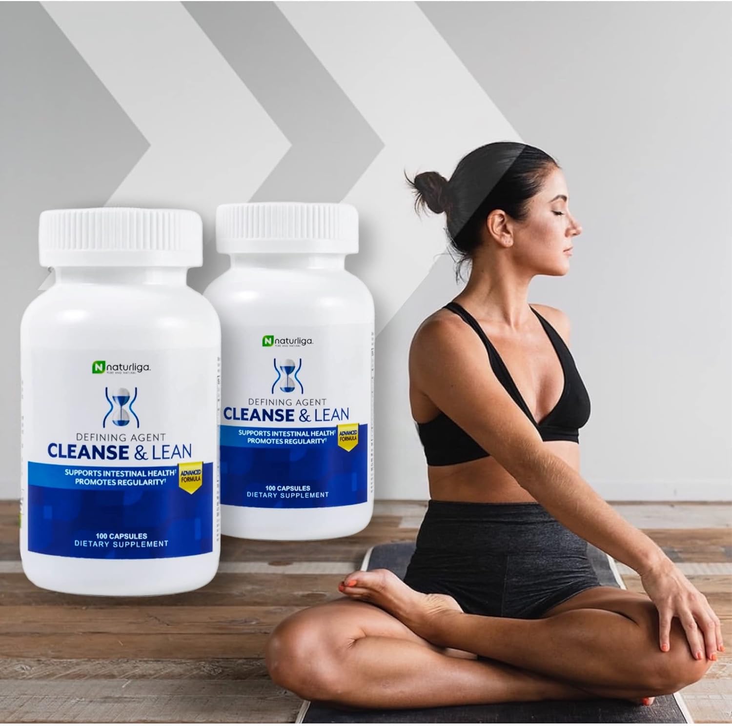 Max Muscle Naturaliga Cleanse and Lean Defining Agent Herbal Cleanse for Regularity w/Natural Detoxifying Ingredients for Gut Health Colon Detox Health and Bloating,100 Ct (Pack of 2)