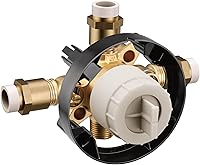 Vista 2 de Moen U140VS M-CORE Válvula mezcladora prefabricada para bañera y ducha de 4 puertos con conexiones y topes de CPVC