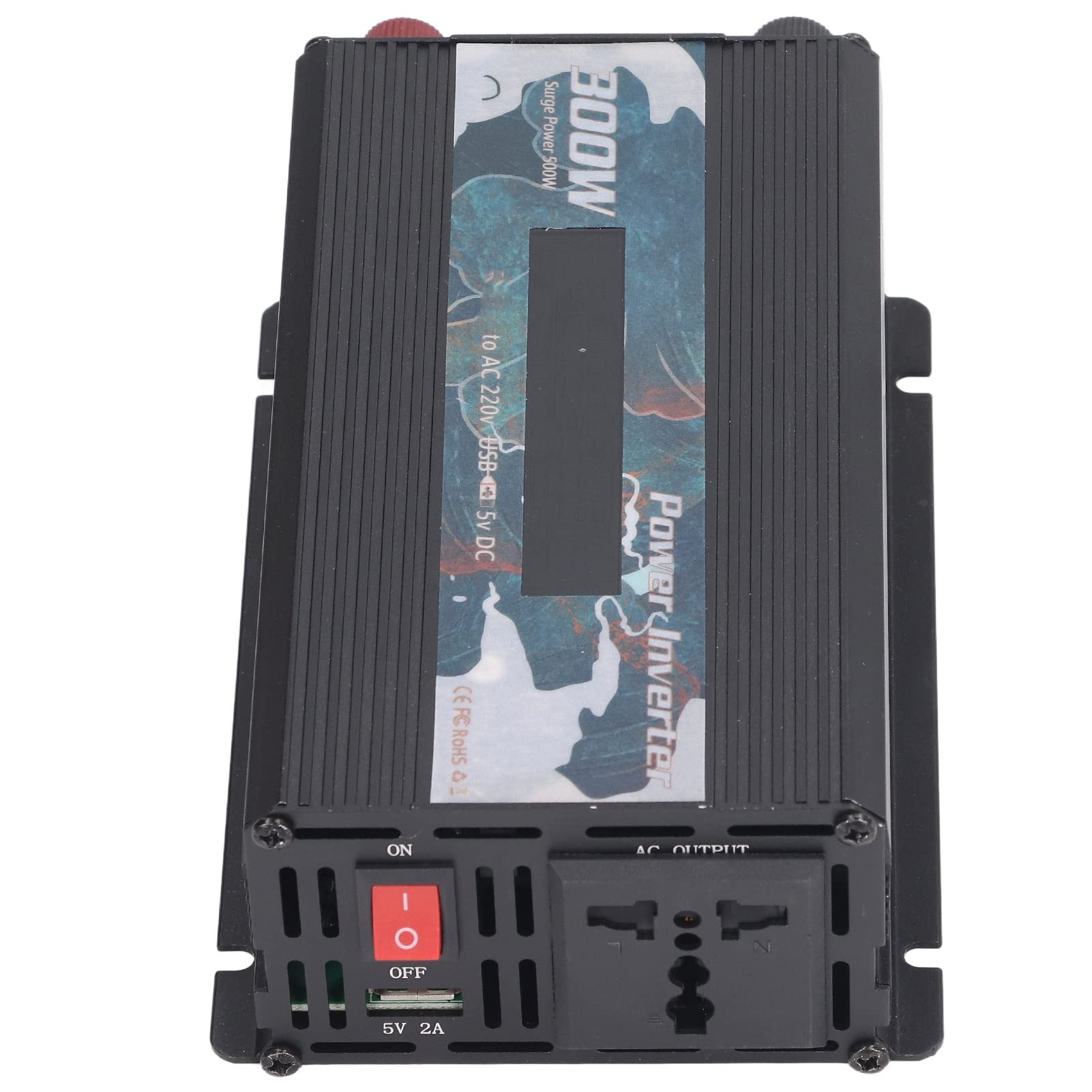 Samochodowy Przetwornica Napięcia 300 W Przetwornica Sinusoidalna ze Stopu Aluminium DC 12 V na AC 220 V z Wyświetlaczem LCD USB 2 A i Wentylatorem Chłodzącym do Podróży Samochodem Kemping