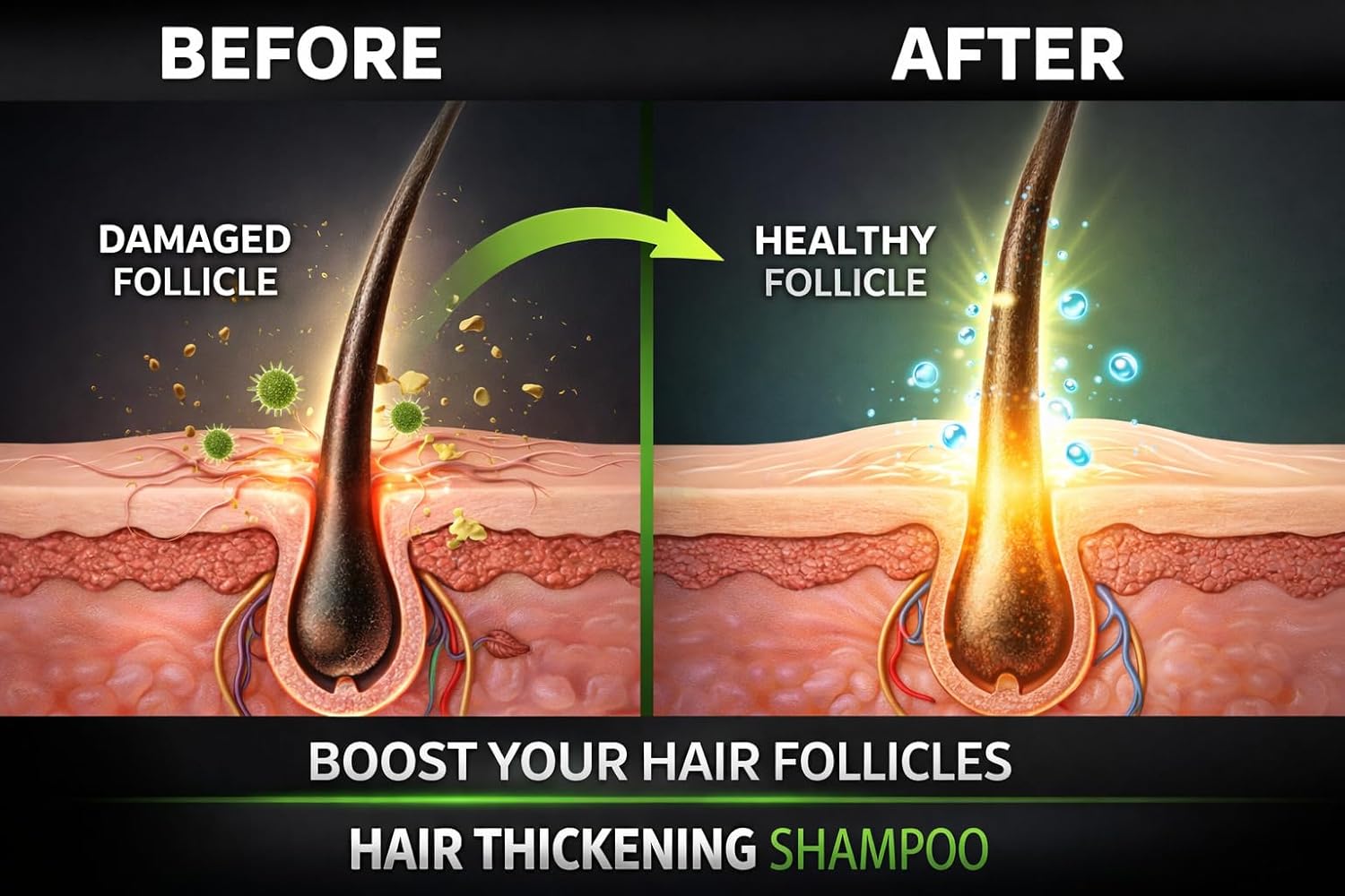 Hair Thickening Shampoo (Pink, 16oz)
