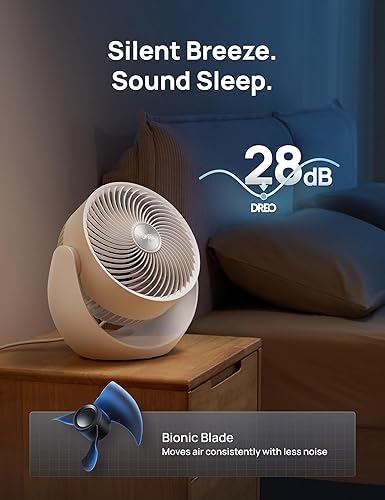 Miniatura 5 de Dreo Ventilador para dormitorio, circulador de aire de mesa para toda la habitación, 11 pulgadas, flujo de aire fuerte de 40 pies, inclinación