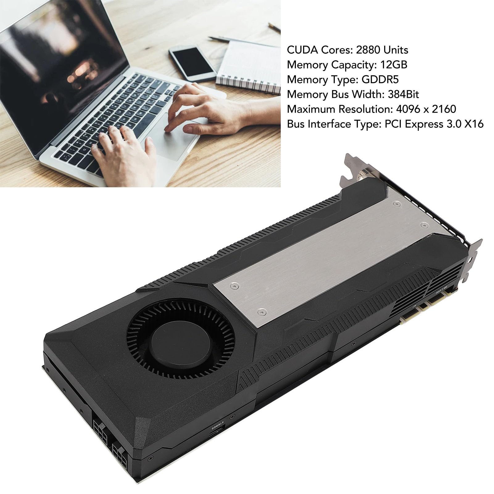 Tarjeta Gráfica PCI Express 3.0x16, 2880 12GB GDDR5 Tarjeta Gráfica para Editar