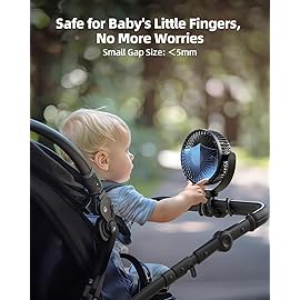 Koonie 5000mAh Portable Stroller Fan - 3-Speed Battery Operated, Flexible Clip-on Tripod, 360 Rotate Flexible TripodUSB Rechargeable Cooling for Bike, Treadmill, Travel & Car Seat