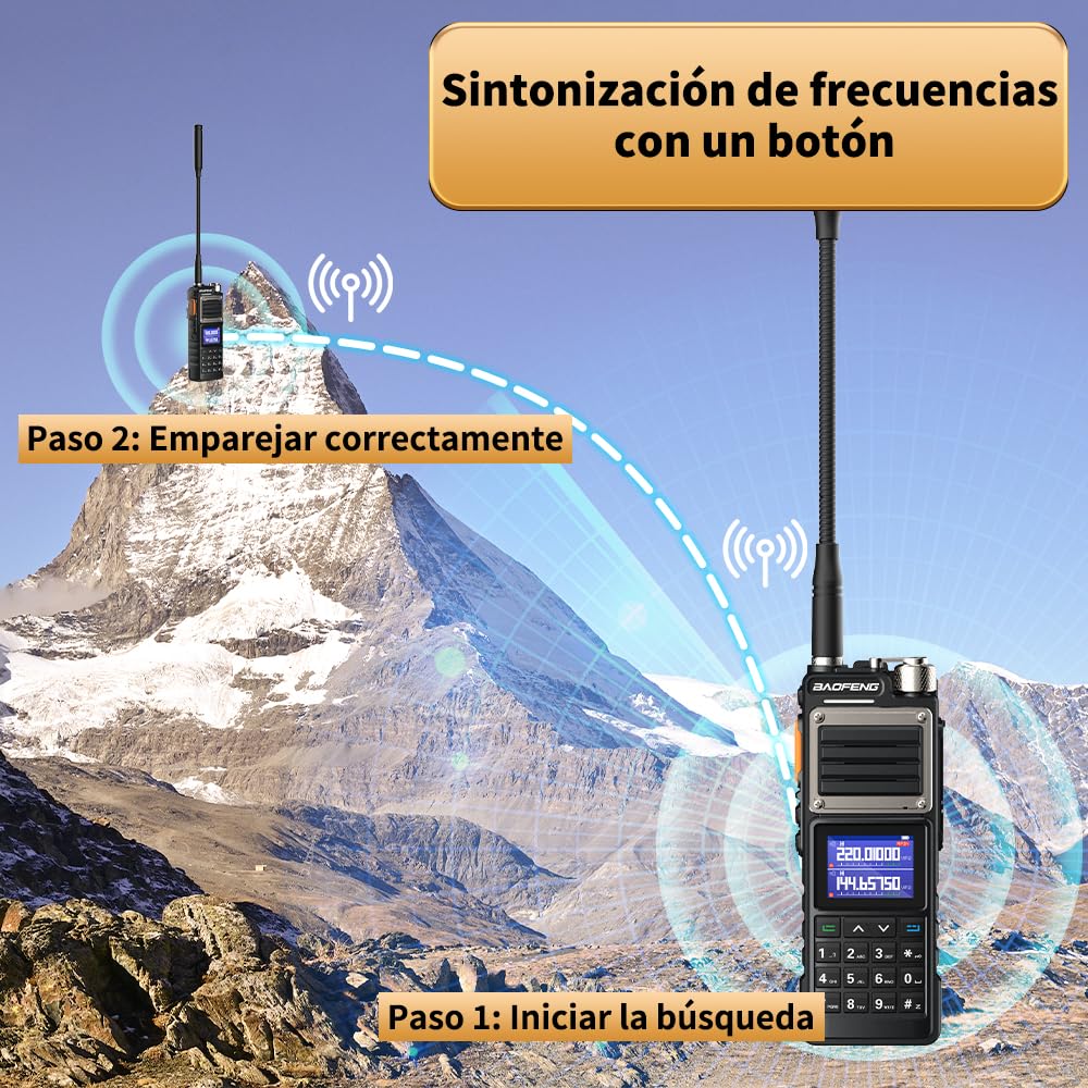 BAOFENG Walkie Talkie Doble Banda UHF/VHF Radioaficionado Largo Alcance hasta 11W con batería de 5200mAh 999 Canales CTCSS/DCS Radio FM VOX DTMF Walkie Talkie para Adultos - UV25M