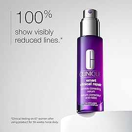 Clinique Smart Clinical Repair Wrinkle Correcting Anti Aging Face Serum With Hyaluronic Acid, Peptides + Advanced Retinoid Serum For All Skin Types | Hydrating, Mini Travel Size, 0.34 Fl Oz