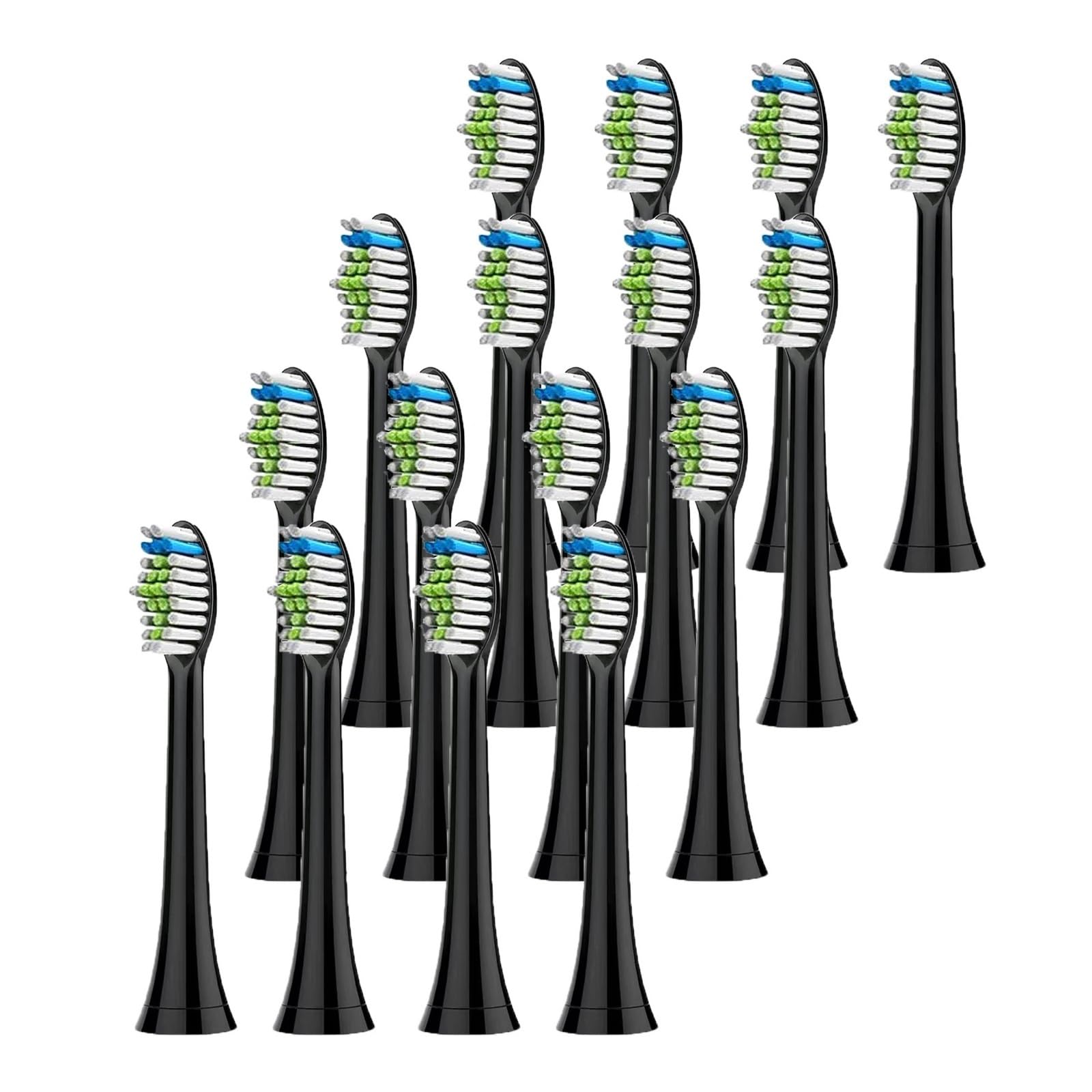 Cabezales de repuesto for cepillos dientes for modelos universales(16pcs Black)
