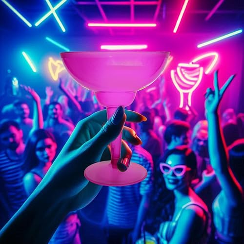 Miniatura 4 de Party Essentials N121029 Brights - Vaso de Margarita de plástico de 2 piezas, capacidad de 12 onzas, rosa neón (caja de 120)