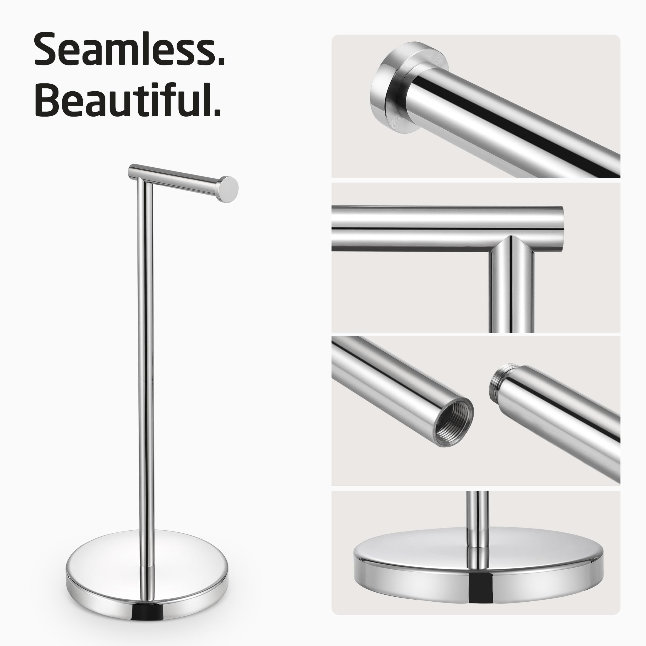 KES Toilet Roll Holder Free Standing with Heavy Weighted Base - Image 3