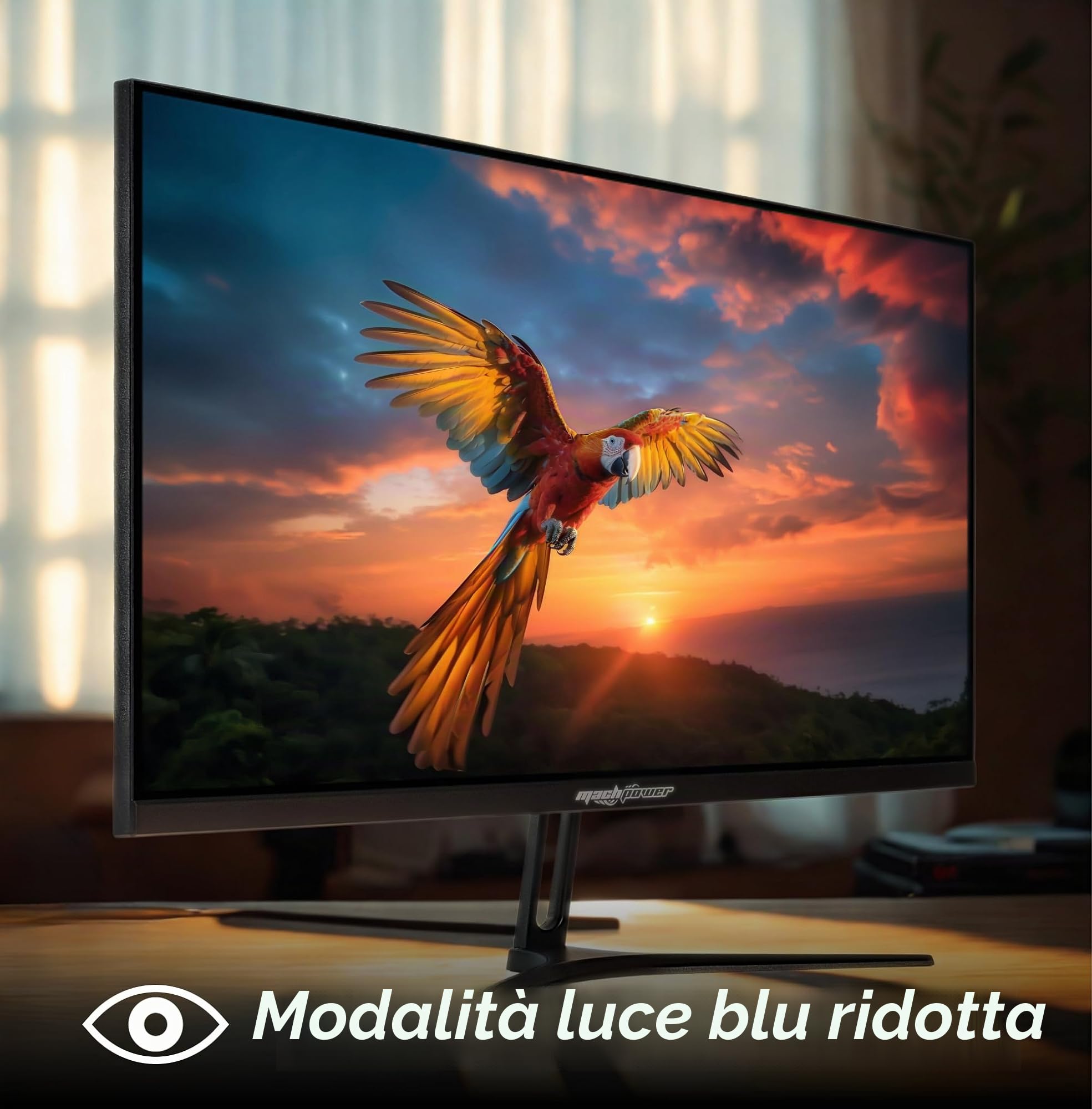 Monitor LED 23.8" IPS Full HD 1080p, 75Hz, Low Blue Light, Angolo di Visione 178°, Design Ultra Sottile per Casa, Ufficio e Multimedia (EB-FM24MIPS)
