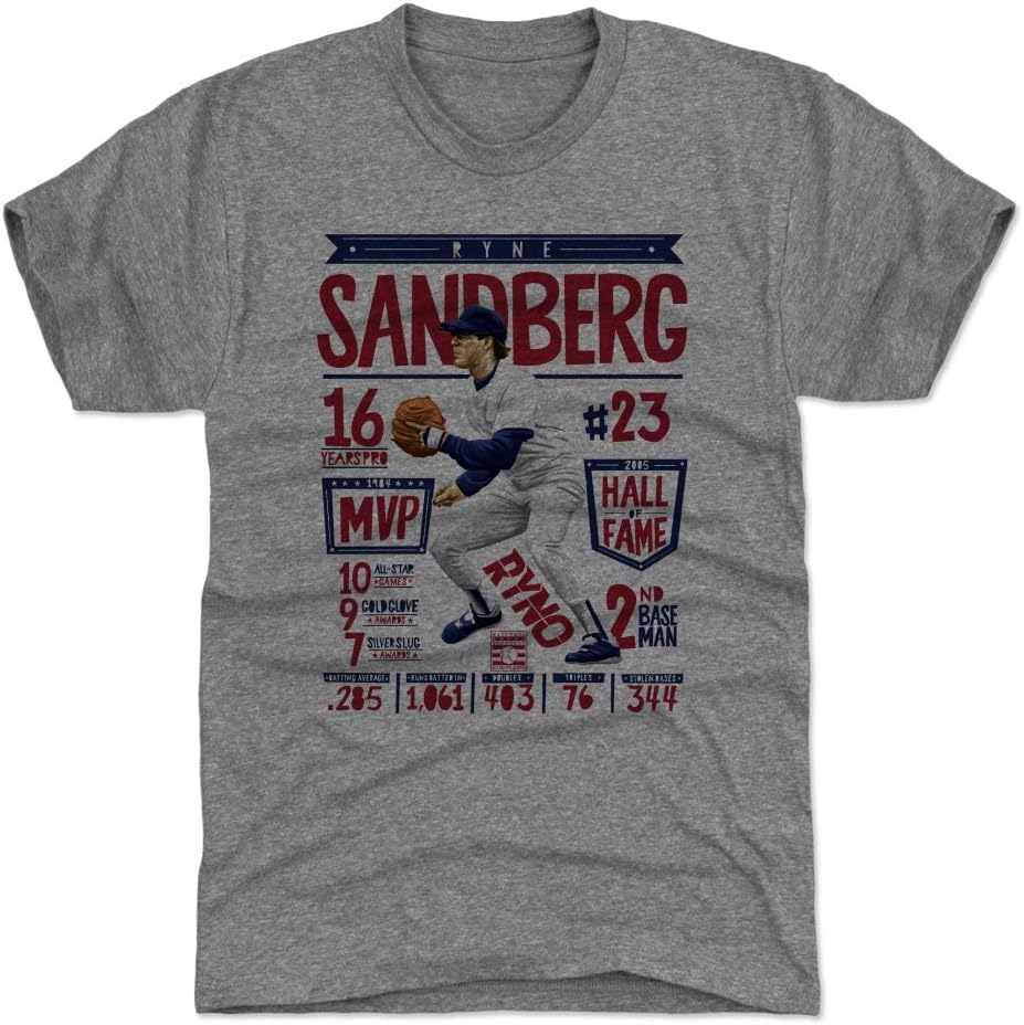 500 LEVEL Ryne Sandberg Men's T-Shirt - Ryne Sandberg Stats