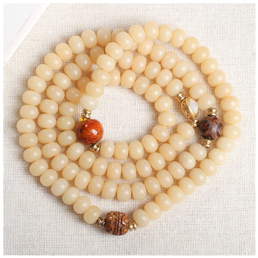DELICK Prayer Beads Bracelet,bead bracelet,Prayer Beads,108 Natural Weathered Bodhi Beaded Bracelet Necklace Exquisite Buddha Prayer Beads for Prayer Meditation Mala Yoga Unisex
