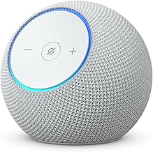 Amazon Echo Dot Max (última generación): bocina Alexa con sonido envolvente y hub de Smart Home integrado, blanco glacial