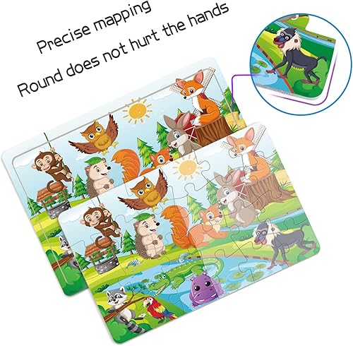 Miniatura 3 de Rompecabezas para niños de 3 a 5 años de edad, 24 piezas, rompecabezas de madera coloridos para niños pequeños, rompecabezas educativos de