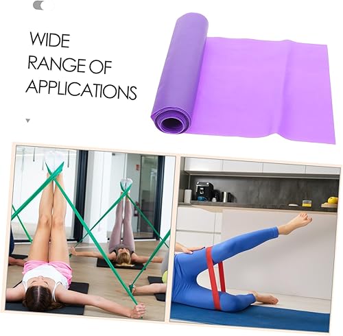 Vista 4 de TOYANDONA 3 bandas de resistencia moradas, ligeras, portátiles, elásticas para yoga, pilates, entrenamiento de fuerza, ballet, danza, terapia