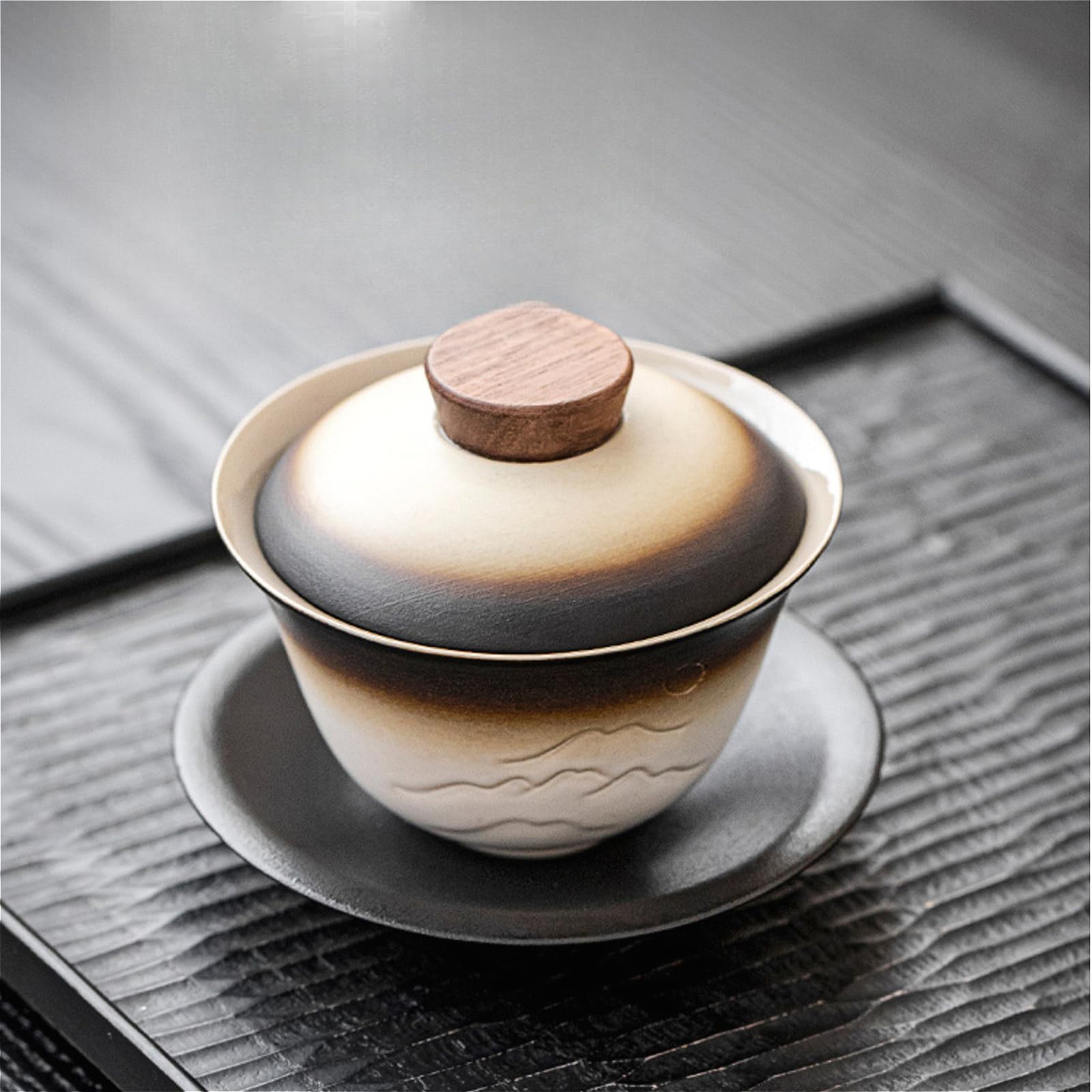 Tasse à thé Gaiwan céramique colorée style antique de 150ml, une œuvre d'artisanat