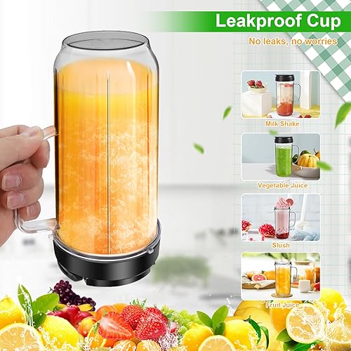 Miniatura 5 de Paquete de 2 tazas de licuadora Magic Bull, tazas altas de 22 onzas con tapa abatible para llevar y 4 aletas de repuesto para licuadora de hoja