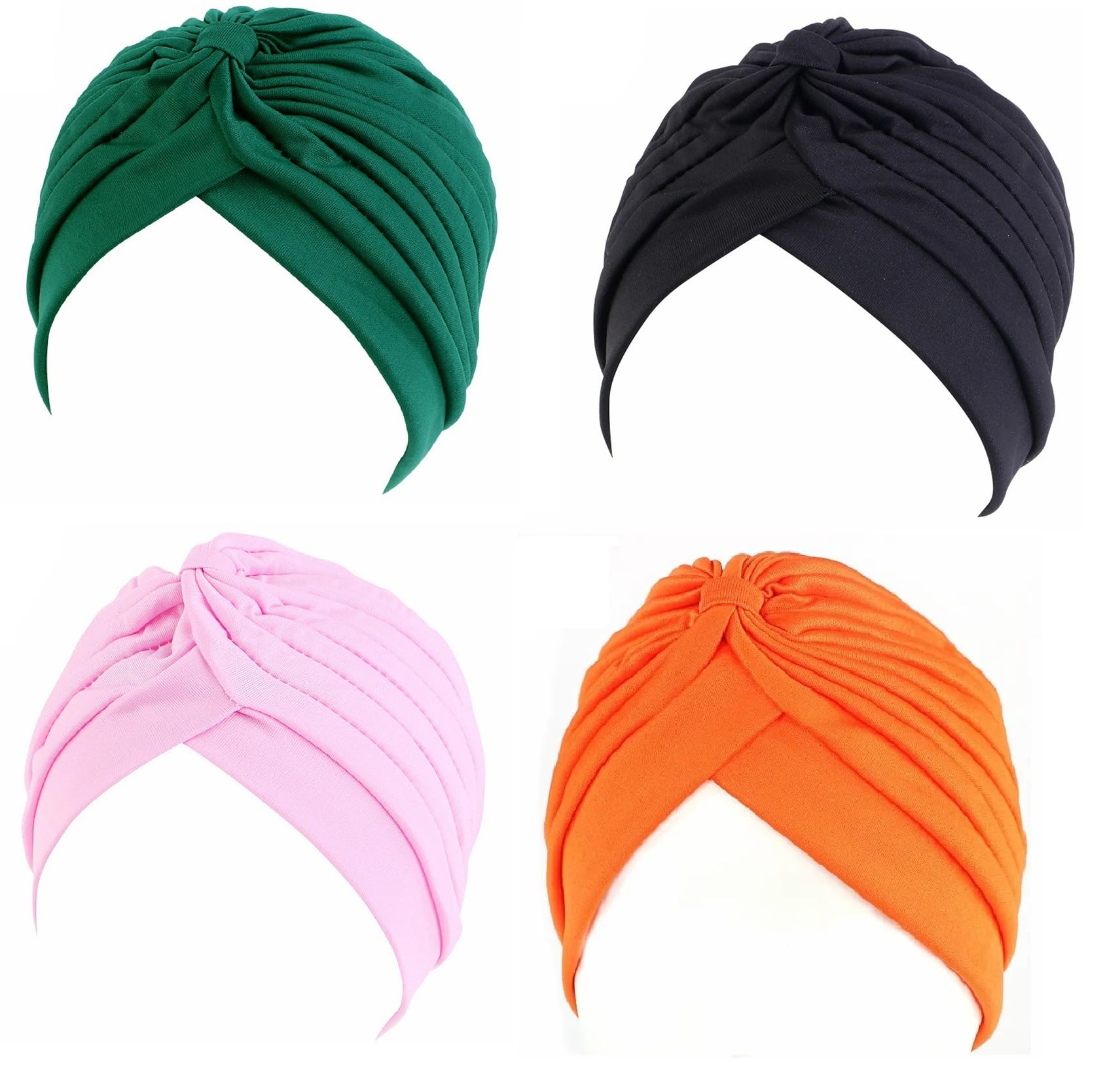 Men & Women, Stretch Polyester Pagri Headwear Hair Wrap Turban Hat Chemo Beanie Cap Head Scarf Hijab Silky Turban Hats Boys and Girls-image-9