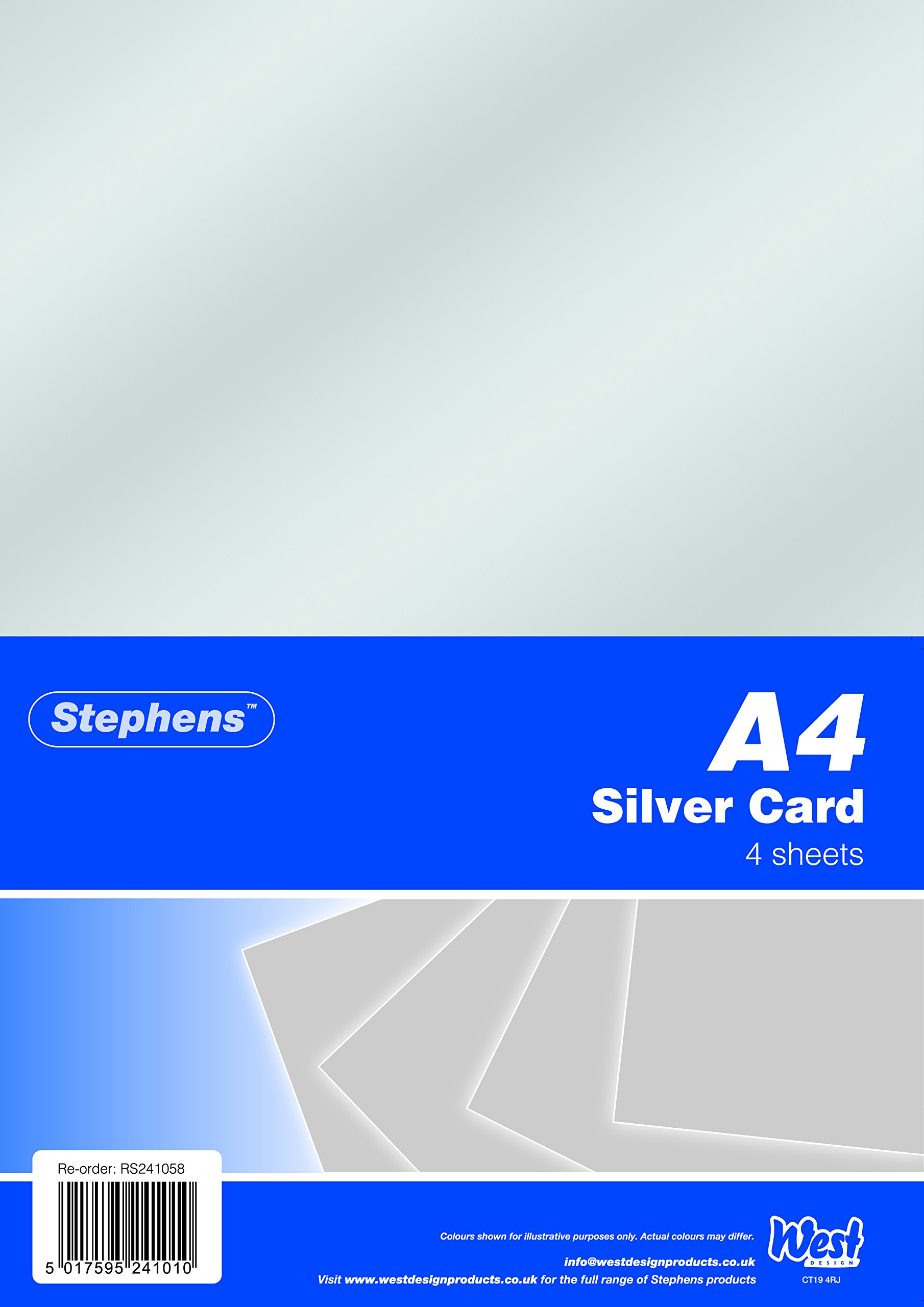4 Sheets Card with Hanging Bags - Silver (Pack of 10)