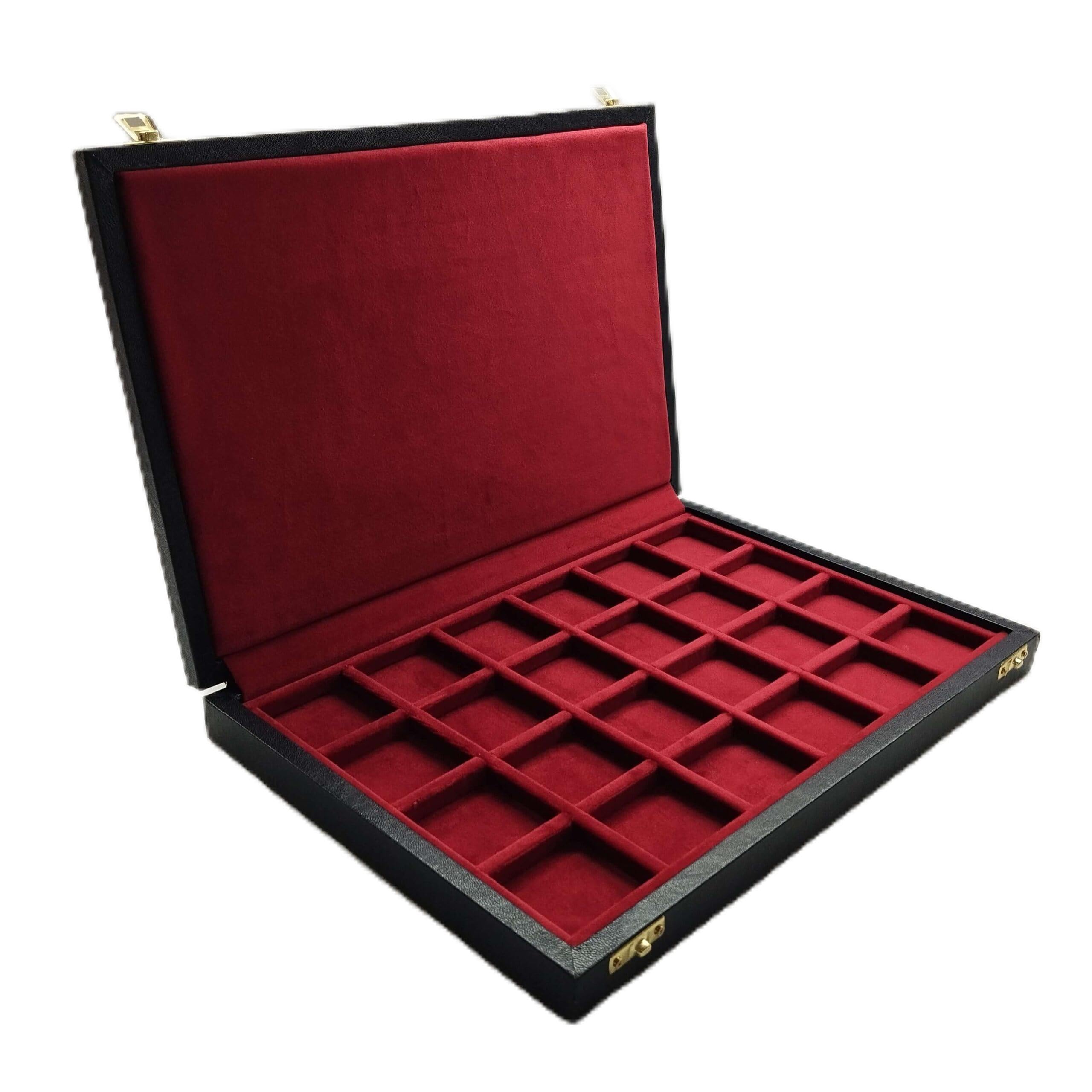 Coffret Artisanal en Bois pour Monnaies, Médailles et Bagues — Écrin de Présentation pour Collectionneurs, Souverains, Couronnes et Décorations (SMP-BL-23)