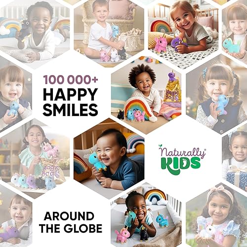 Miniatura 29 de Naturally KIDS Animales de peluche, regalos para niños y niñas, juego de juguetes de dinosaurio de peluche, 6 Bolsa Dinosaurios Multicolor,Bolsa