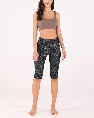 Miniatura 60 de ODODOS - Leggings tipo capri de mujer, no se traslucen y modelan el abdomen, con cintura alta y bolsillos; para hacer yoga, atletismo, ejercicio