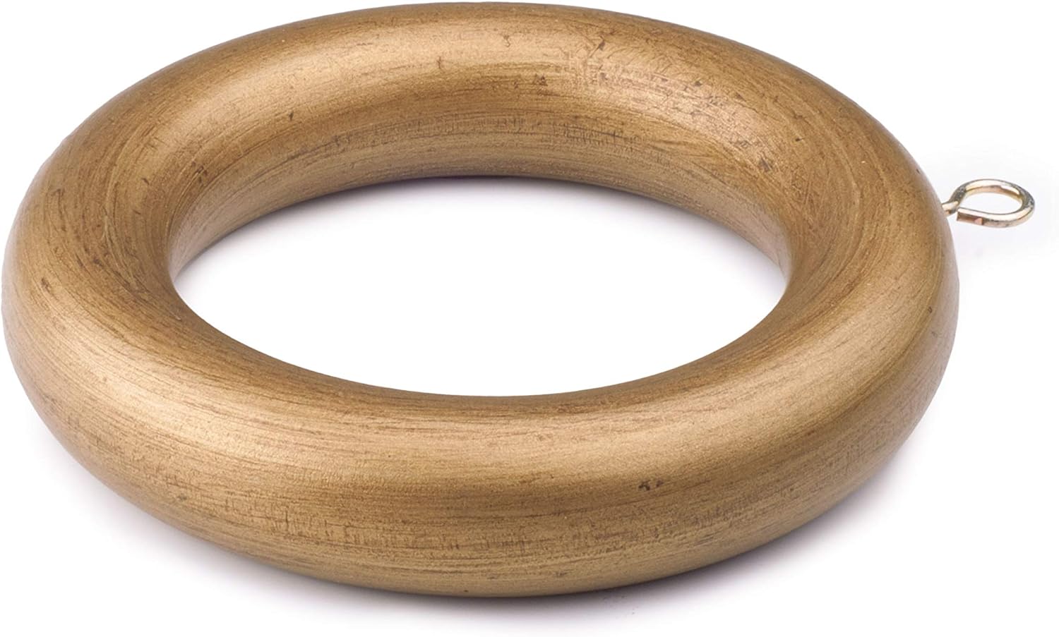 Drapery Curtain Wood Ring for 2 Inch Drapery Rod Gold Color Set of 5