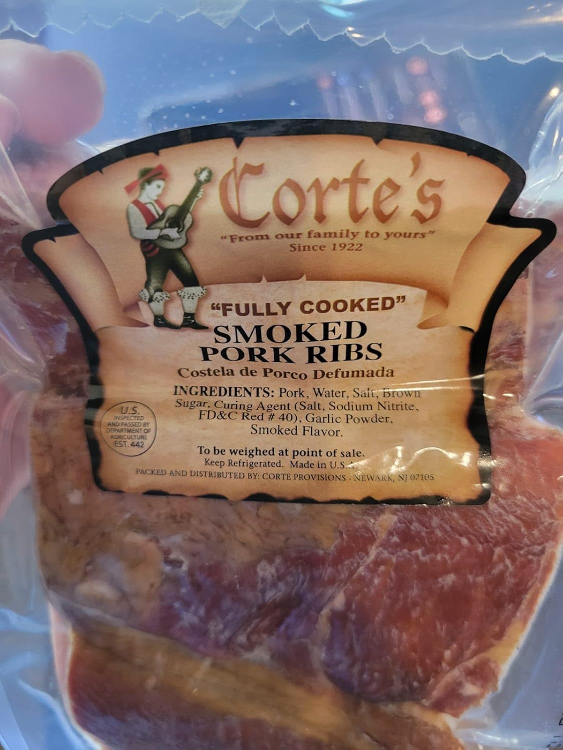 Corte's Brazilian Smoked Pork Ribs 17.64oz Pack of 2 + Exclusive Brazil in Texas Bracelet | Authentic Feijoada Ribs Bundle