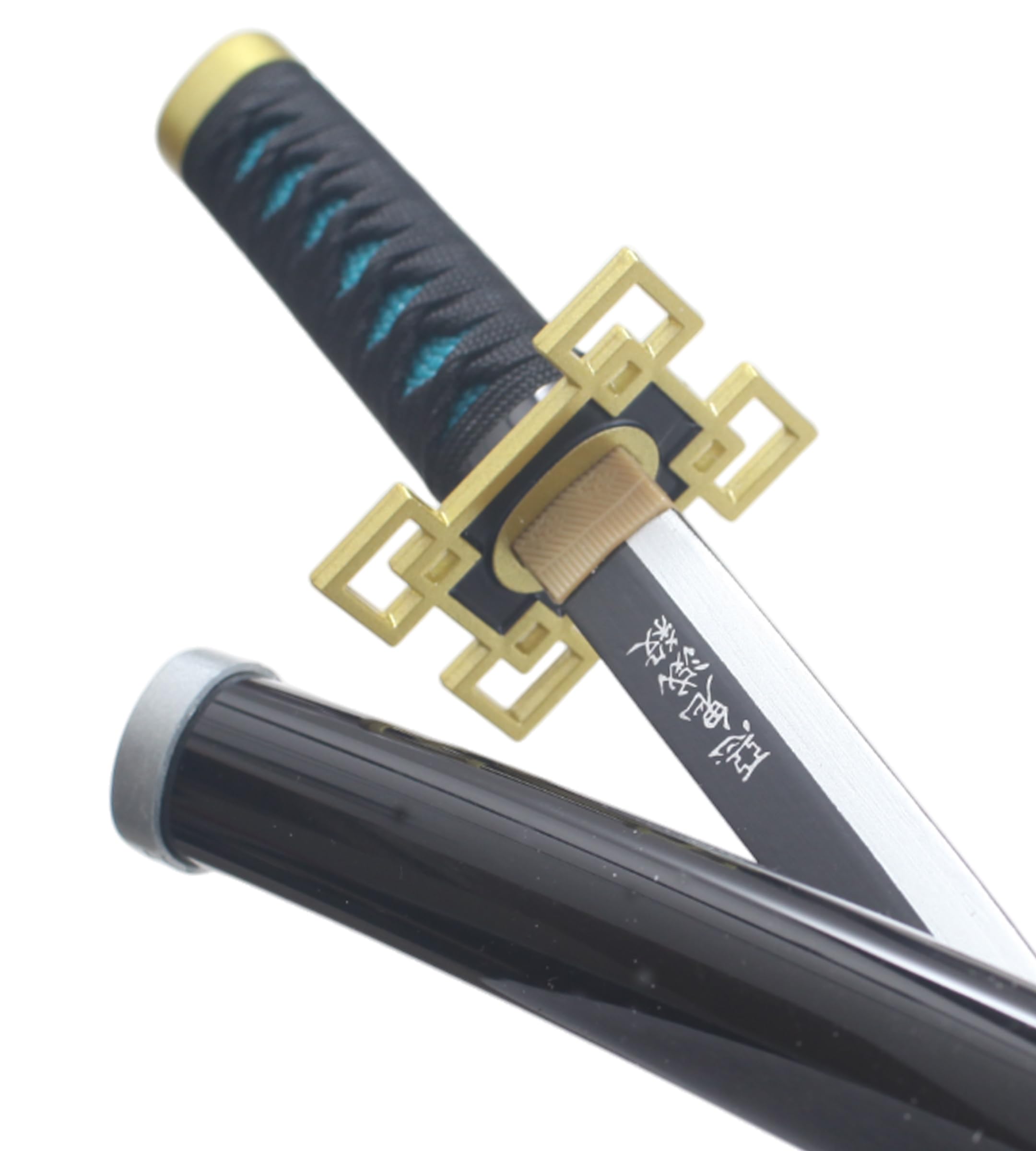 REPLIKSWORD Mini Katana Muichiro Tokito 45cm - Sabre Bois Kimetsu No Yaiba + Présentoir