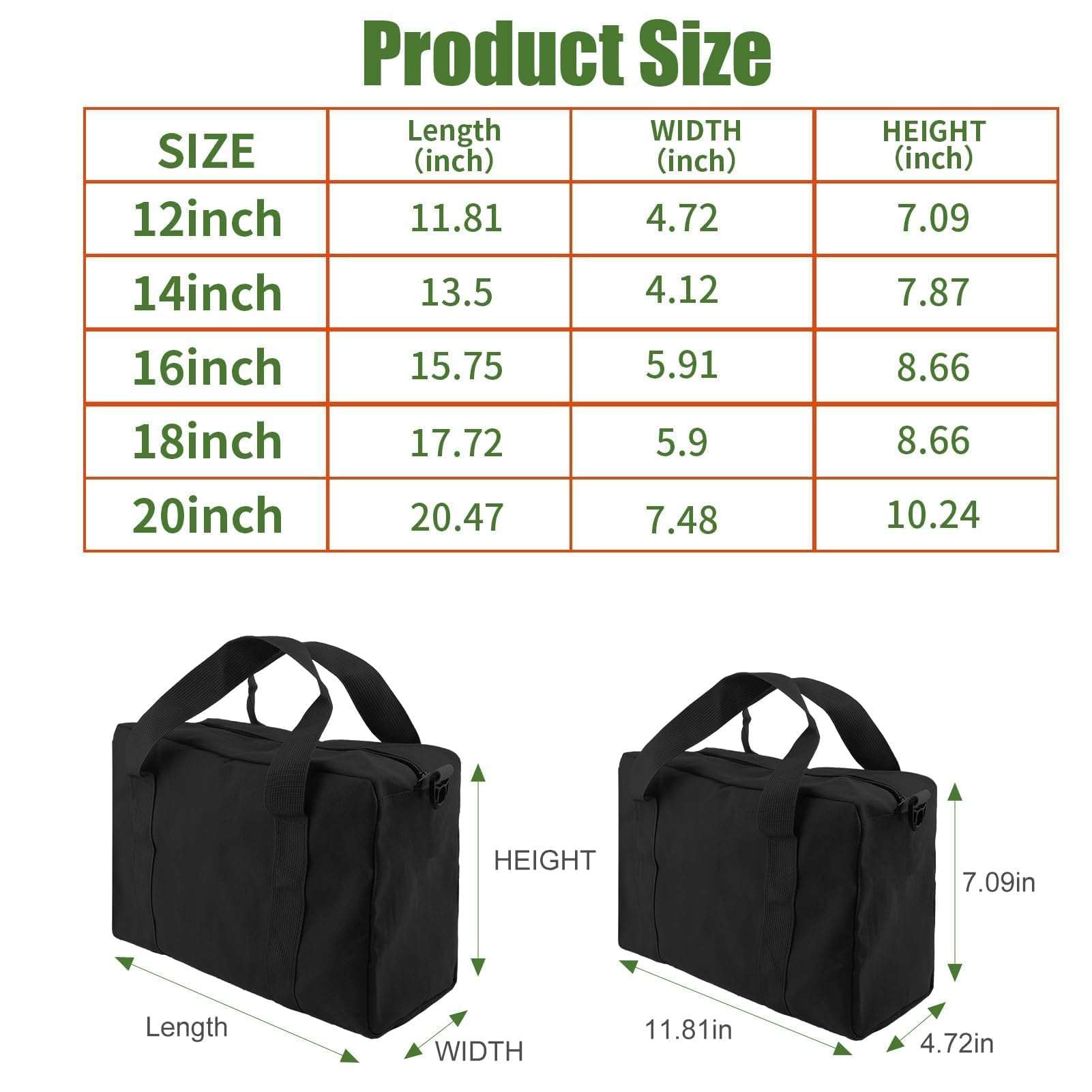 Tool Bag,Heavy Duty Canvas Tool Bag,Wide Mouth Tool Tote Bag,Large Capacity Tool Storage Bags for Men,Muti-Purpose Tool Organizer Tote Bag for Storage Wrenches Pliers Tools (Black - Image 2
