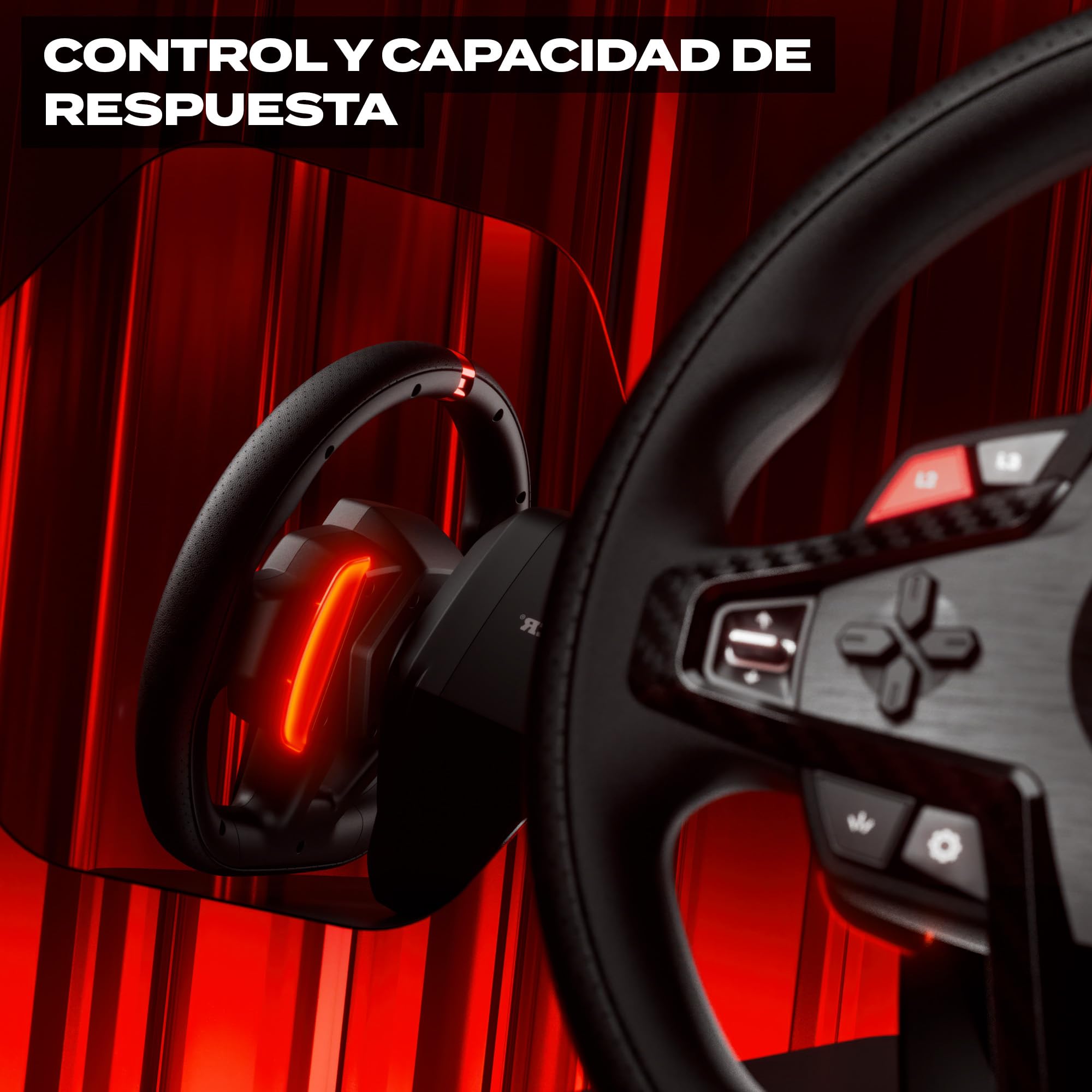 Thrustmaster T248R – Volante de Carreras con Retorno de Fuerza de 3,1 Nm, Pantalla LCD y Pedales Magnéticos T3PM para Consolas PS5, PS4 y PC