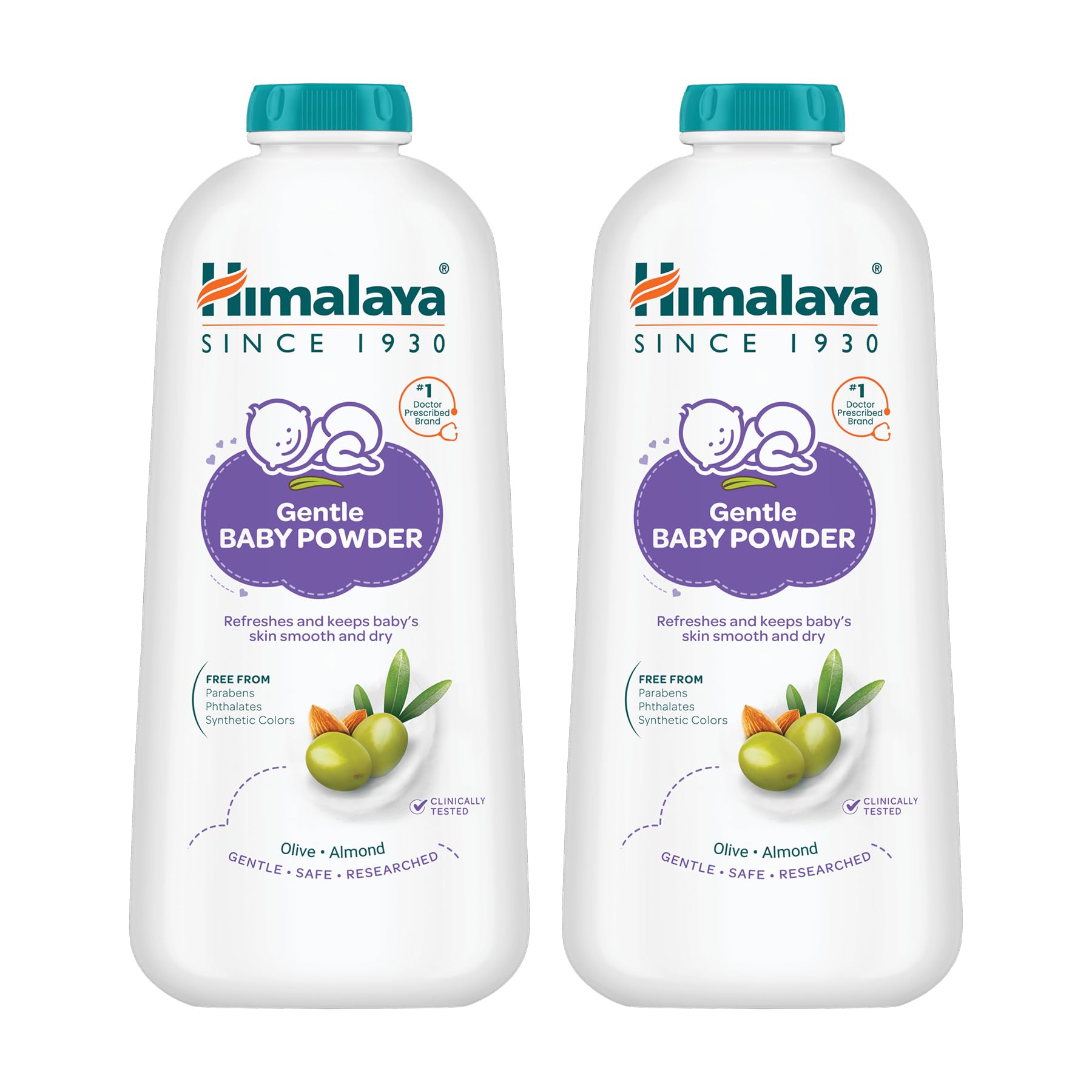 Himalaya Gentle Baby Powder 400g x 2 | No.1 Baby Powder brand | 99% NOI
