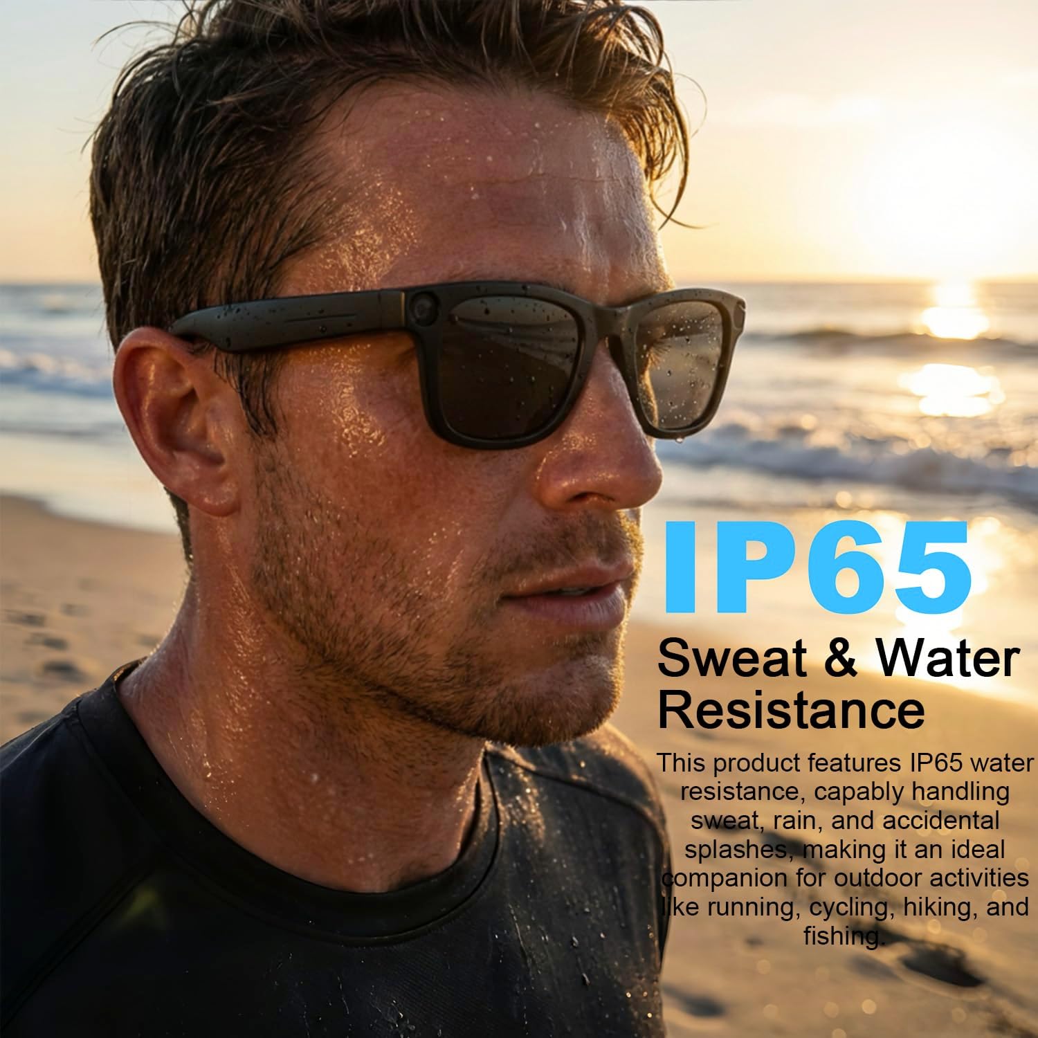 Ai Smart Glasses with Camera,8MP HD 1080P Camera Glasses for Men Women,Video Recording Glasses with Audio, Translation Sunglasses,Voice Assistant, Open-Ear Audio for Travel, Meetings & Vlogging