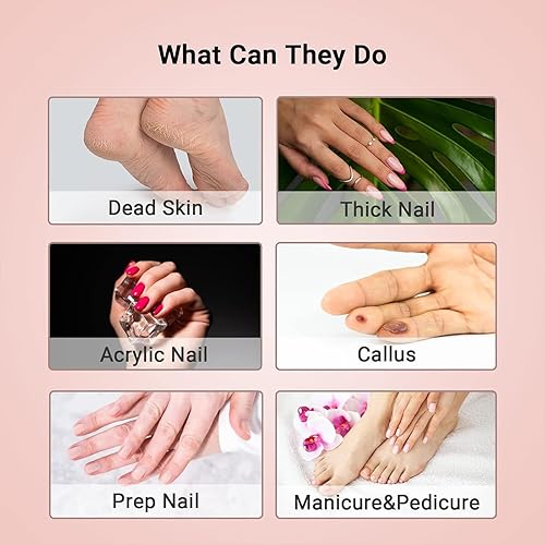 Miniatura 102 de MelodySusie 100 unidades de brocas de uñas, bandas de lijado para taladro de uñas, 120 bandas de lijado de lima de uñas de grano medio para uñas