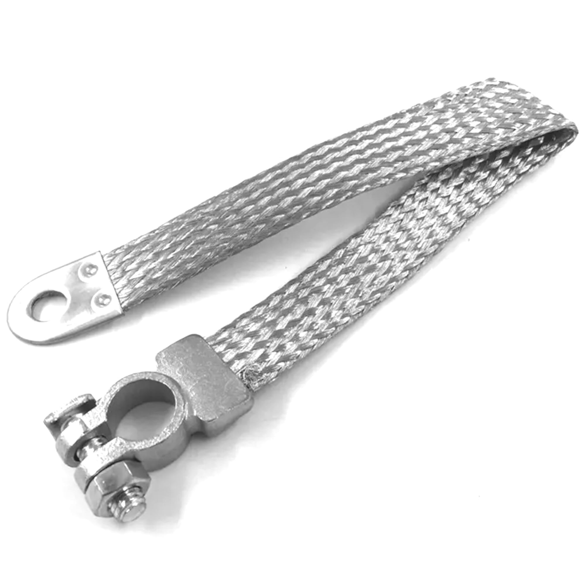 cyclingcolors 1x Cable de Masa trenzado Batería Sección Cable masse 25mm² Longitud 500mm Tensión Nominal 12V 24V Conector Anular vehículo coche motocicleta tractor