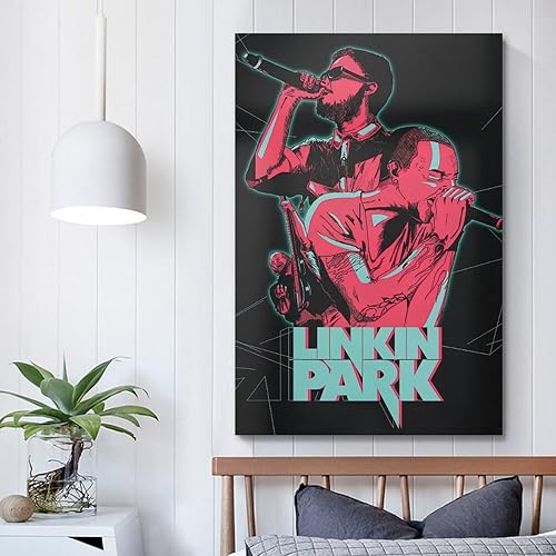 Miniatura 5 de SHOKHI LinKin Park - Póster de música y concierto vocal, pintura artística, arte de pared, lienzo para decoración de dormitorio, 16 x 24 pulgadas